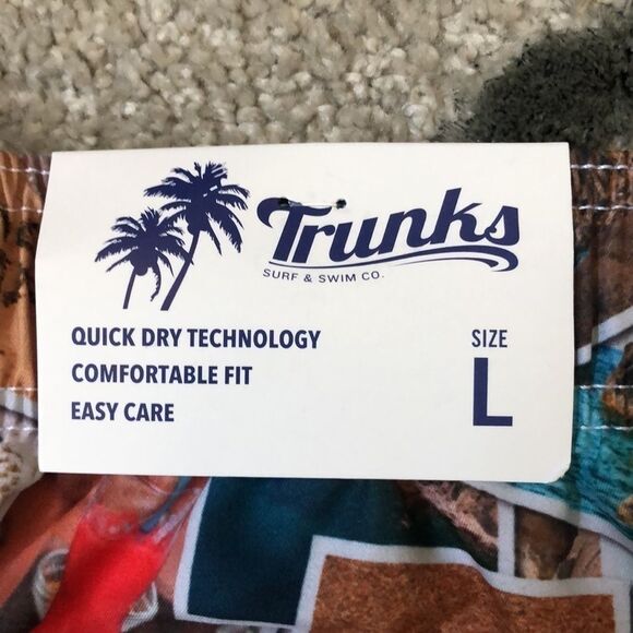 Trunks Surf and Swim Co. Postcard Swim Trunks, L - Picture 3 of 9